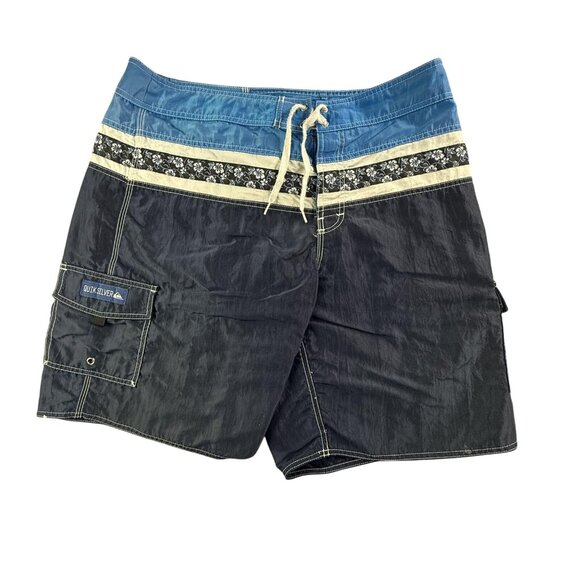 Vintage Quiksilver Board Shorts Mens XL Floral Swim Trunks Surf Extra Large Y2K - Picture 1 of 13